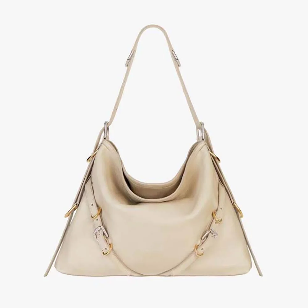 Givenchy Medium Voyou Bag in Leather for Women in Beige Givenchy Medium Voyou Bag in Leather for Women in Beige