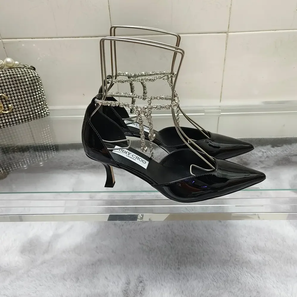 Jimmy Choo Stevie 50 Black Patent Leather Pumps for Women Jimmy Choo Stevie 50 Black Patent Leather Pumps for Women