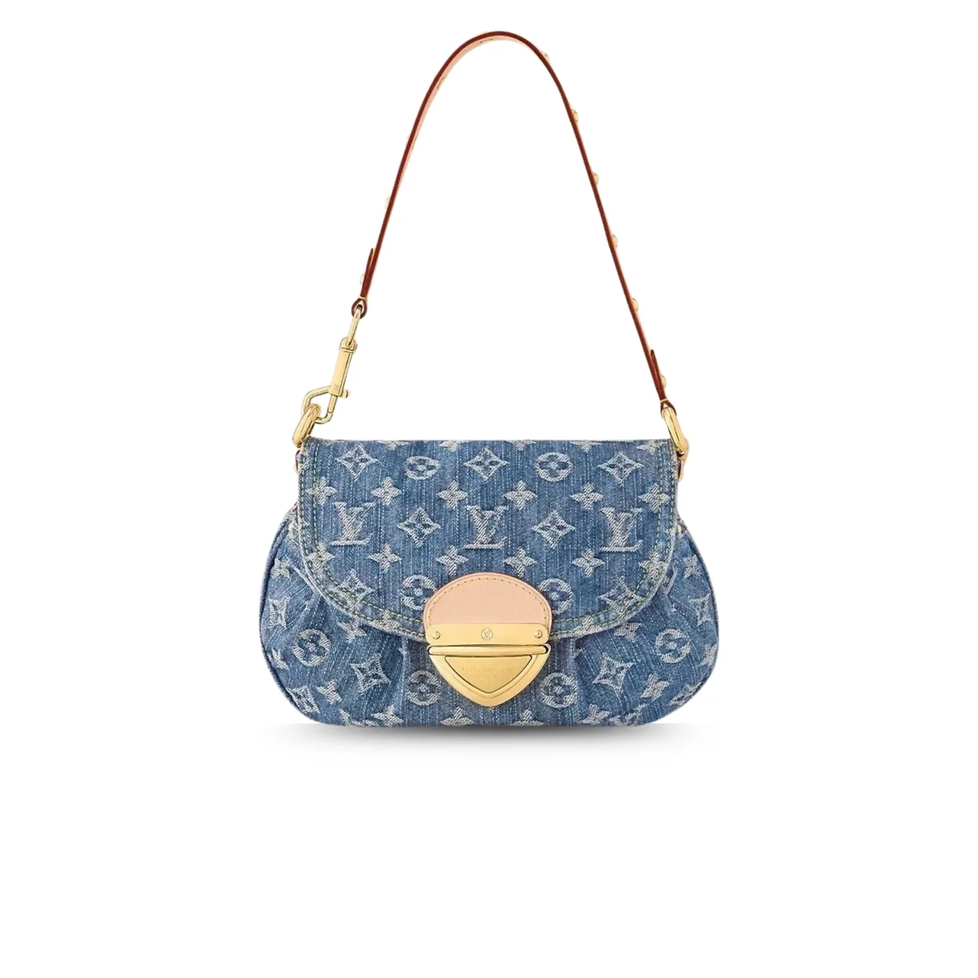 Louis Vuitton Sunset Shoulder Bag in Blue Denim Gold Hardware Louis Vuitton Sunset Shoulder Bag in Blue Denim Gold Hardware
