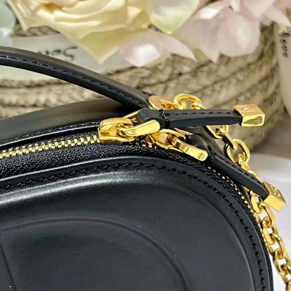 Dior CD Signature Oval Camera Bag Black Calfskin with Embossed CD Signature for Women Dior CD Signature Oval Camera Bag Black Calfskin with Embossed CD Signature for Women