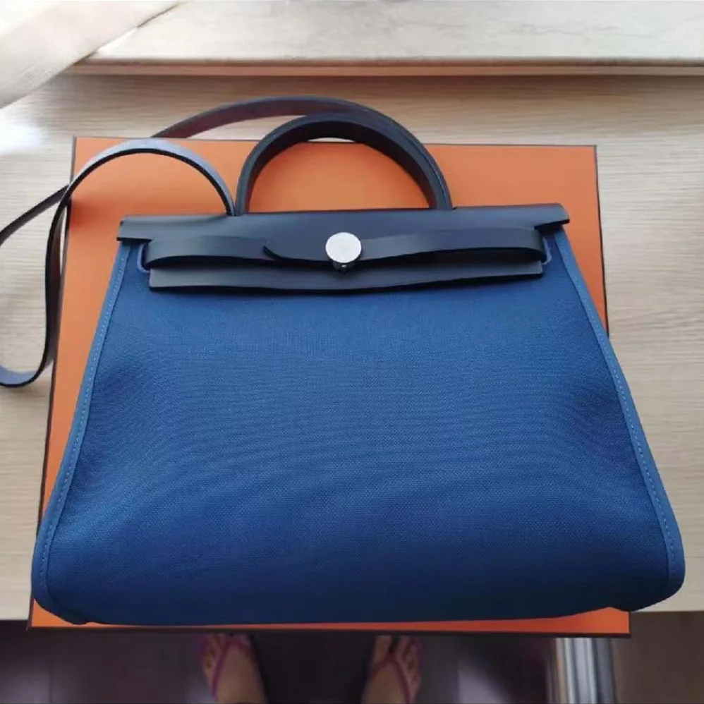 Hermes Herbag Zip 31 Bag for Women in Navy/Black Hermes Herbag Zip 31 Bag for Women in Navy/Black