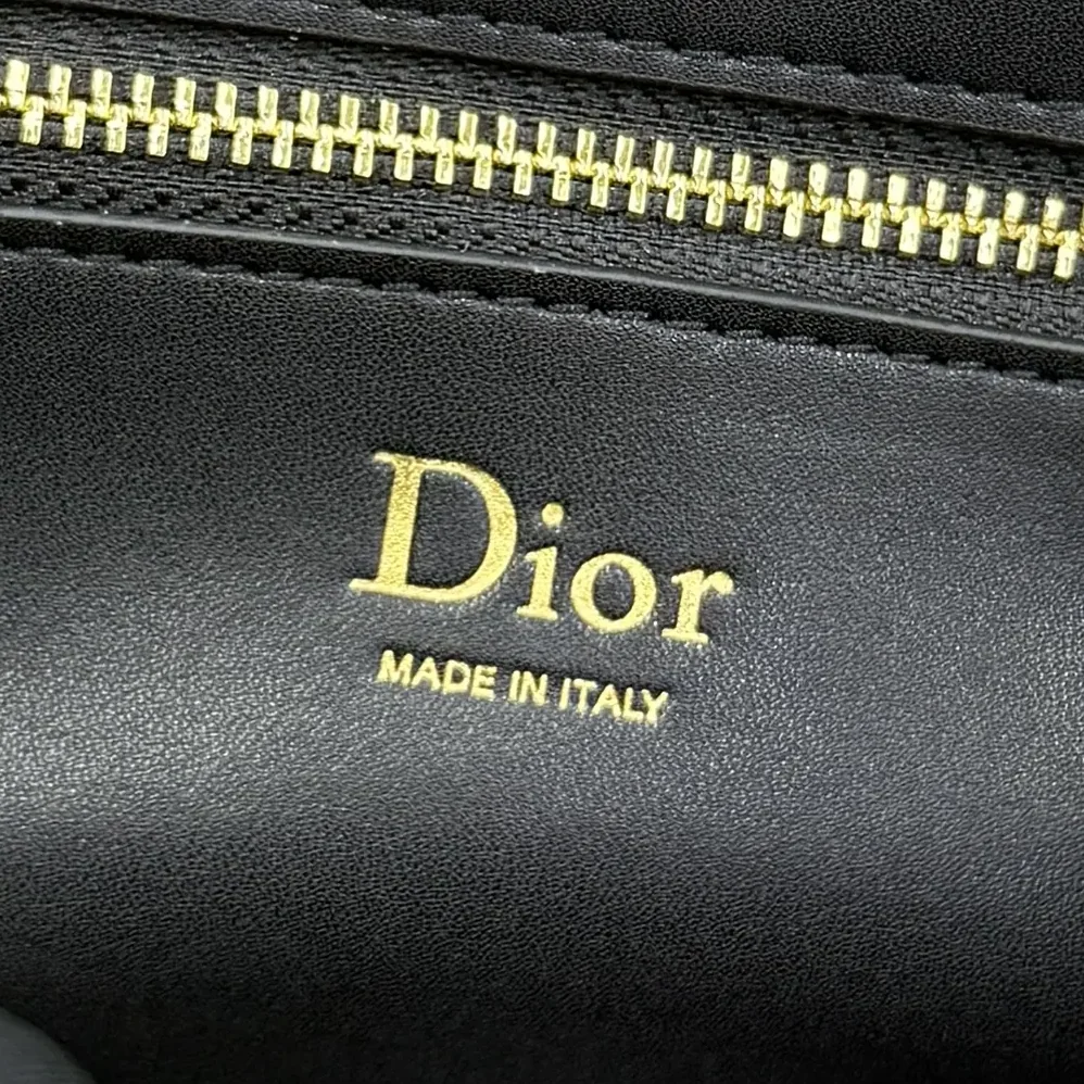 Dior Small Dior Médaillon Flap Bag Black Grained Calfskin for Women