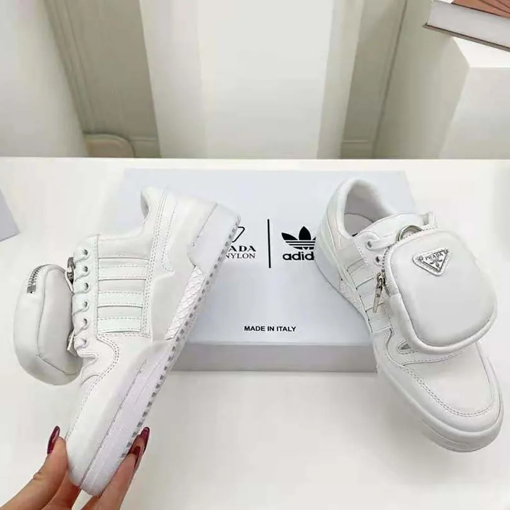 Prada Adidas for Prada Re-Nylon Forum Sneakers for Women in White Prada Adidas for Prada Re-Nylon Forum Sneakers for Women in White