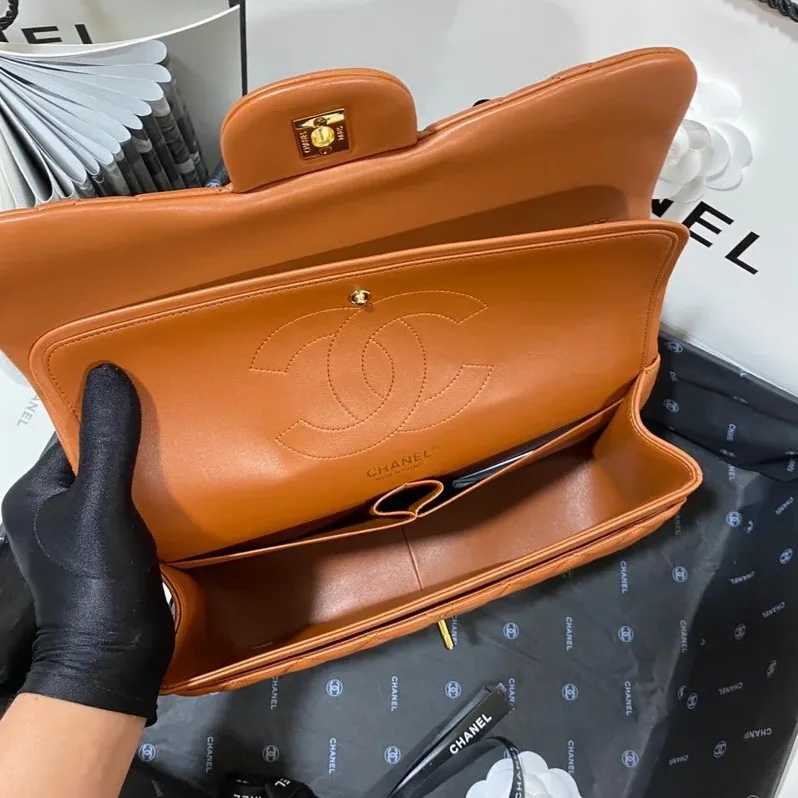 Chanel Classic Double Flap Bag Large Crossbody in Brown Gold Hardware Chanel Classic Double Flap Bag Large Crossbody in Brown Gold Hardware