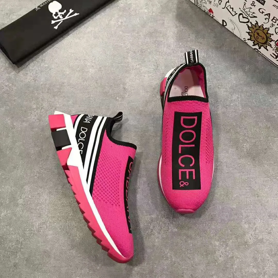 Dolce Gabbana D&G Branded Sorrento Sneakers for Women in Rose Dolce Gabbana D&G Branded Sorrento Sneakers for Women in Rose