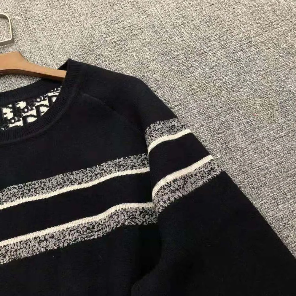 Dior Reversible Crew-Neck Sweater Blue Double for Women in Sided Technical Cashmere