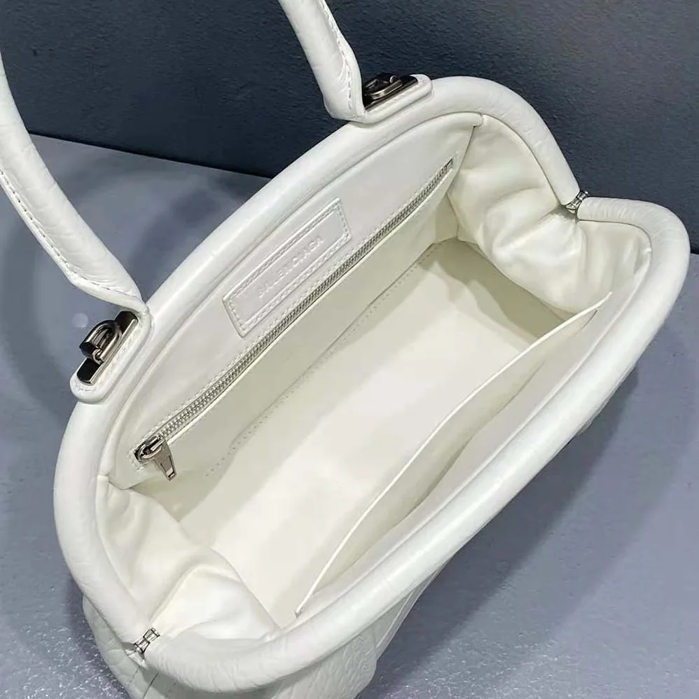 Balenciaga Editor Small Bag in Extra Supple Crocodile Embossed Calfskin in White for Women Balenciaga Editor Small Bag in Extra Supple Crocodile Embossed Calfskin in White for Women