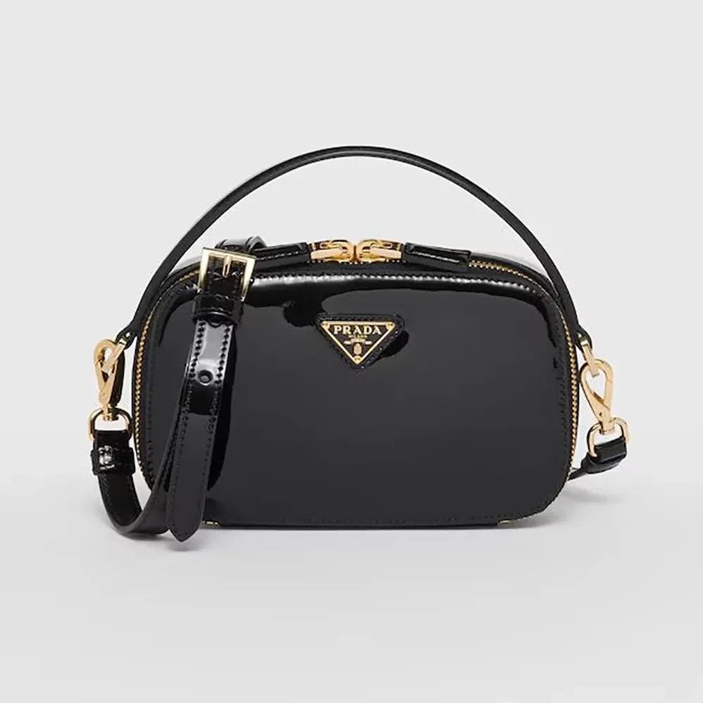 Prada Odette Patent Leather Mini-bag for Women in Black