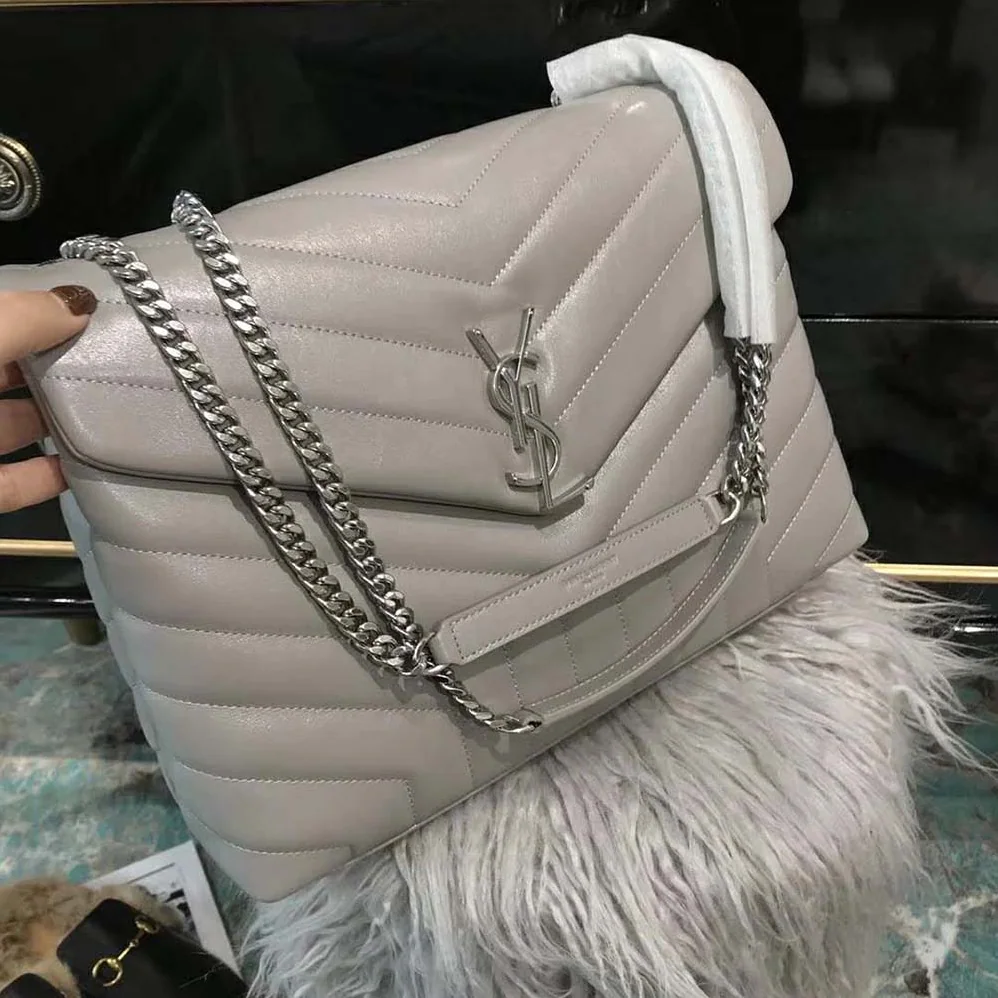 Saint Laurent YSL Loulou Medium Matelasse Y Leather for Women in White Saint Laurent YSL Loulou Medium Matelasse Y Leather for Women in White