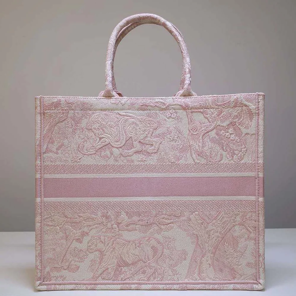 Dior Dior Book Tote Pink Toile de Jouy Embroidery for Women Dior Dior Book Tote Pink Toile de Jouy Embroidery for Women