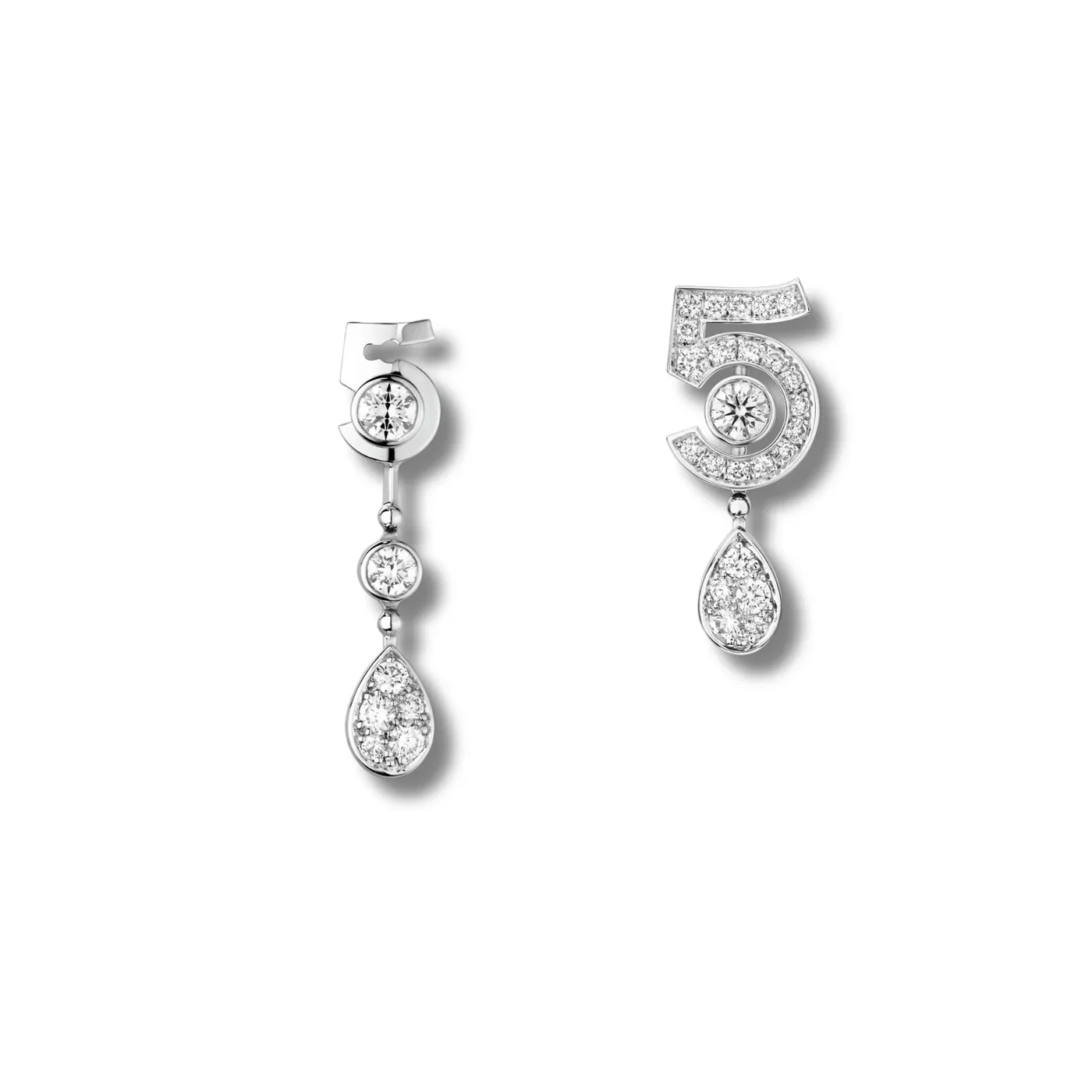 Chanel Eternal N°5 Transformable Earrings White Gold Chanel Eternal N°5 Transformable Earrings White Gold
