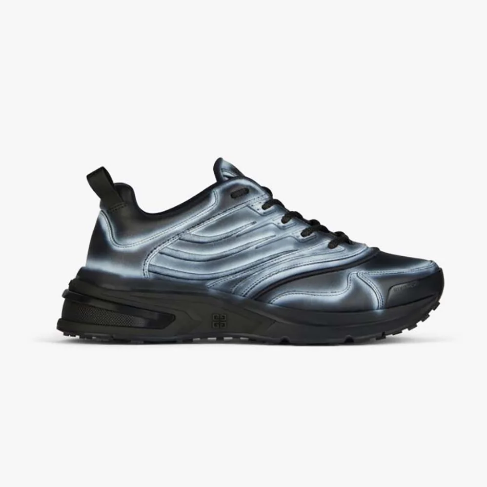 Givenchy Giv 1 Sneakers in Leather with Tag Effect Prints for Men in Black