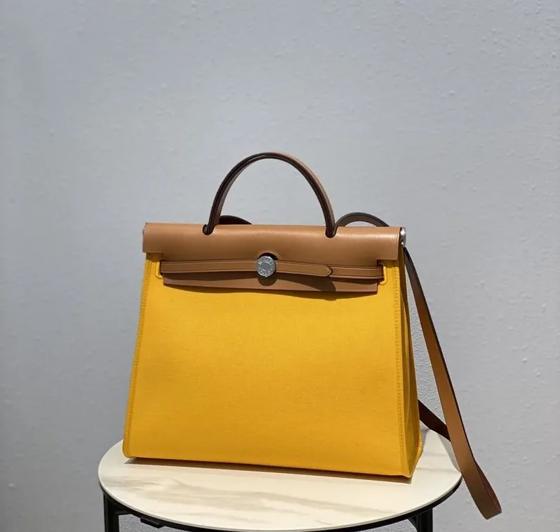 Hermes Herbag Zip Bag Yellow, Silver Toned Hardware Bag Hermes Herbag Zip Bag Yellow, Silver Toned Hardware Bag
