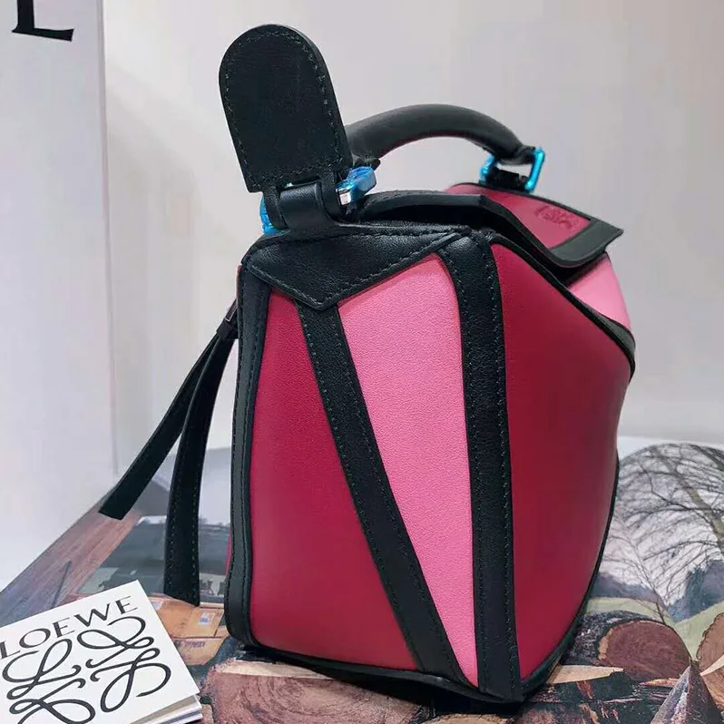 Loewe Puzzle Graphic Small Bag Raspberry for Women in Wild Rose