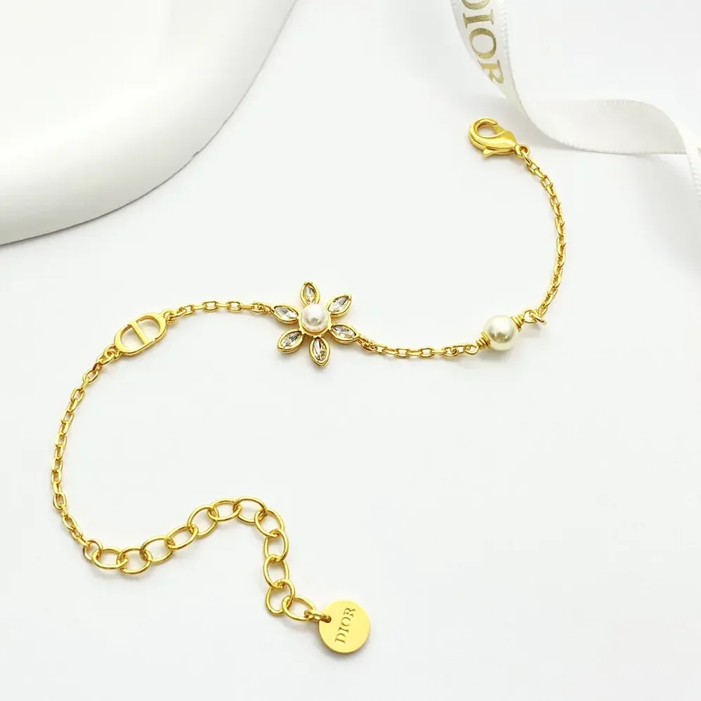 Dior Bloom in Dior Bracelet Gold-Finish Metal with White Resin Pearls and Silver for Women in Tone Crystals Dior Bloom in Dior Bracelet Gold-Finish Metal with White Resin Pearls and Silver for Women in Tone Crystals