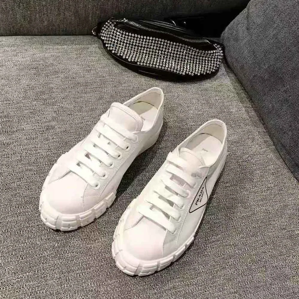 Prada Gabardine Fabric Sneakers for Women in White