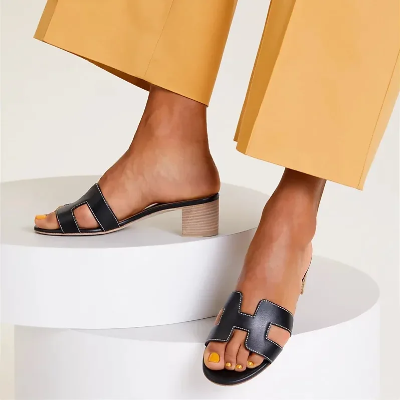 Hermes Oasis Sandals Noir