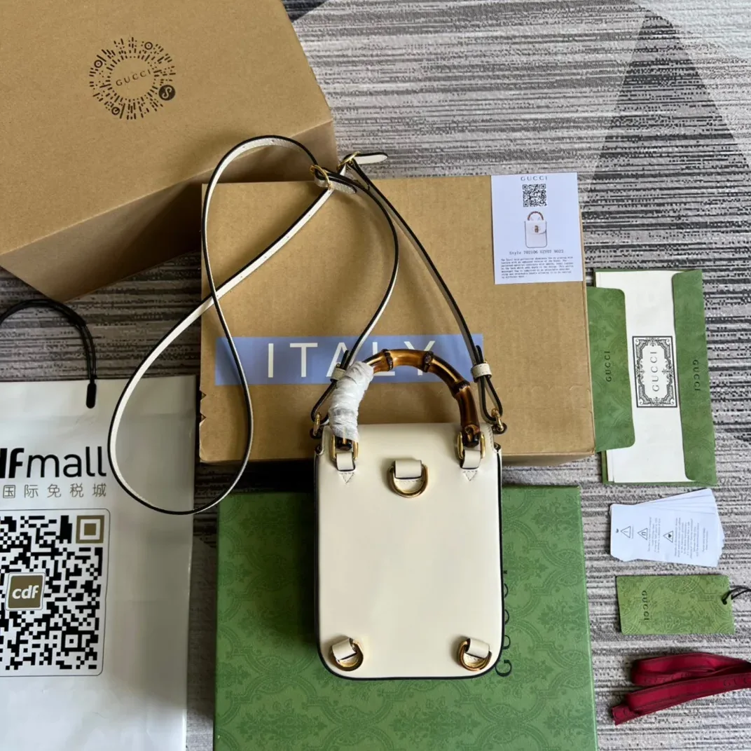Gucci Bamboo Mini Handbag White