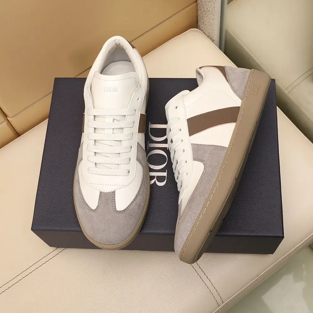 Dior B01 Matchpoint Sneaker Gray and White Smooth Calfskin with Gray Suede for Unisex Dior B01 Matchpoint Sneaker Gray and White Smooth Calfskin with Gray Suede for Unisex