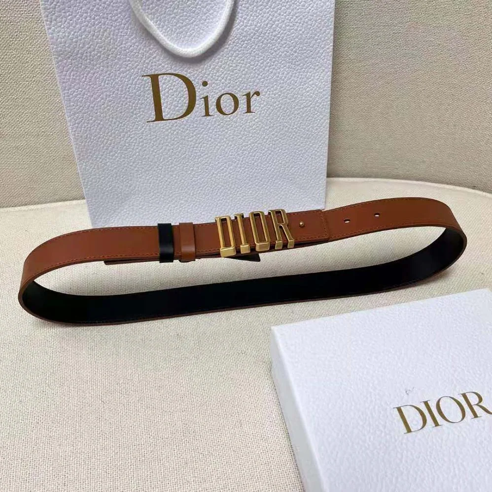 Dior D-Fence Reversible Belt Black and Latte Smooth Calfskin 30 MM for Women Dior D-Fence Reversible Belt Black and Latte Smooth Calfskin 30 MM for Women