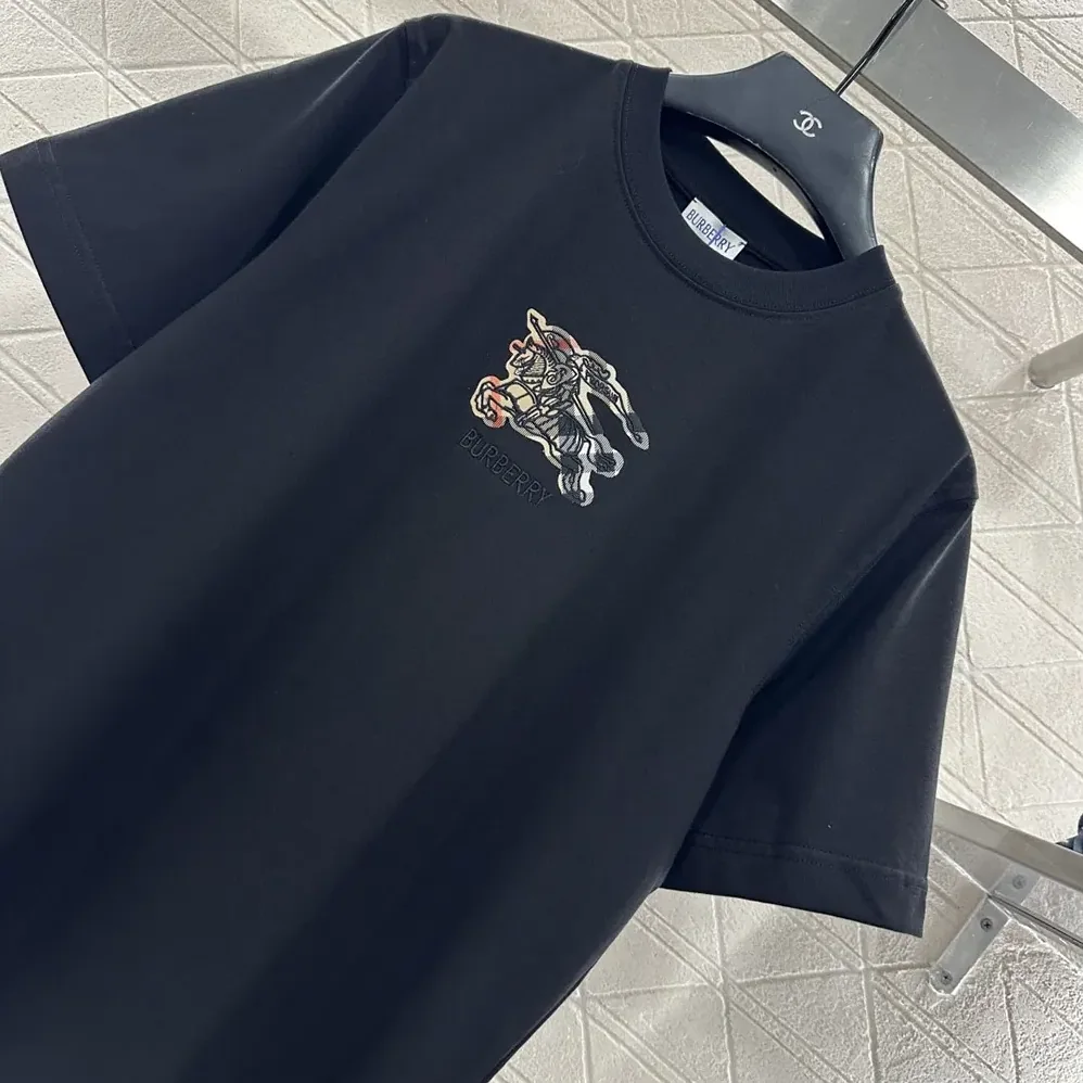 Burberry EKD Check Cotton T-shirt for Men in Black Burberry EKD Check Cotton T-shirt for Men in Black