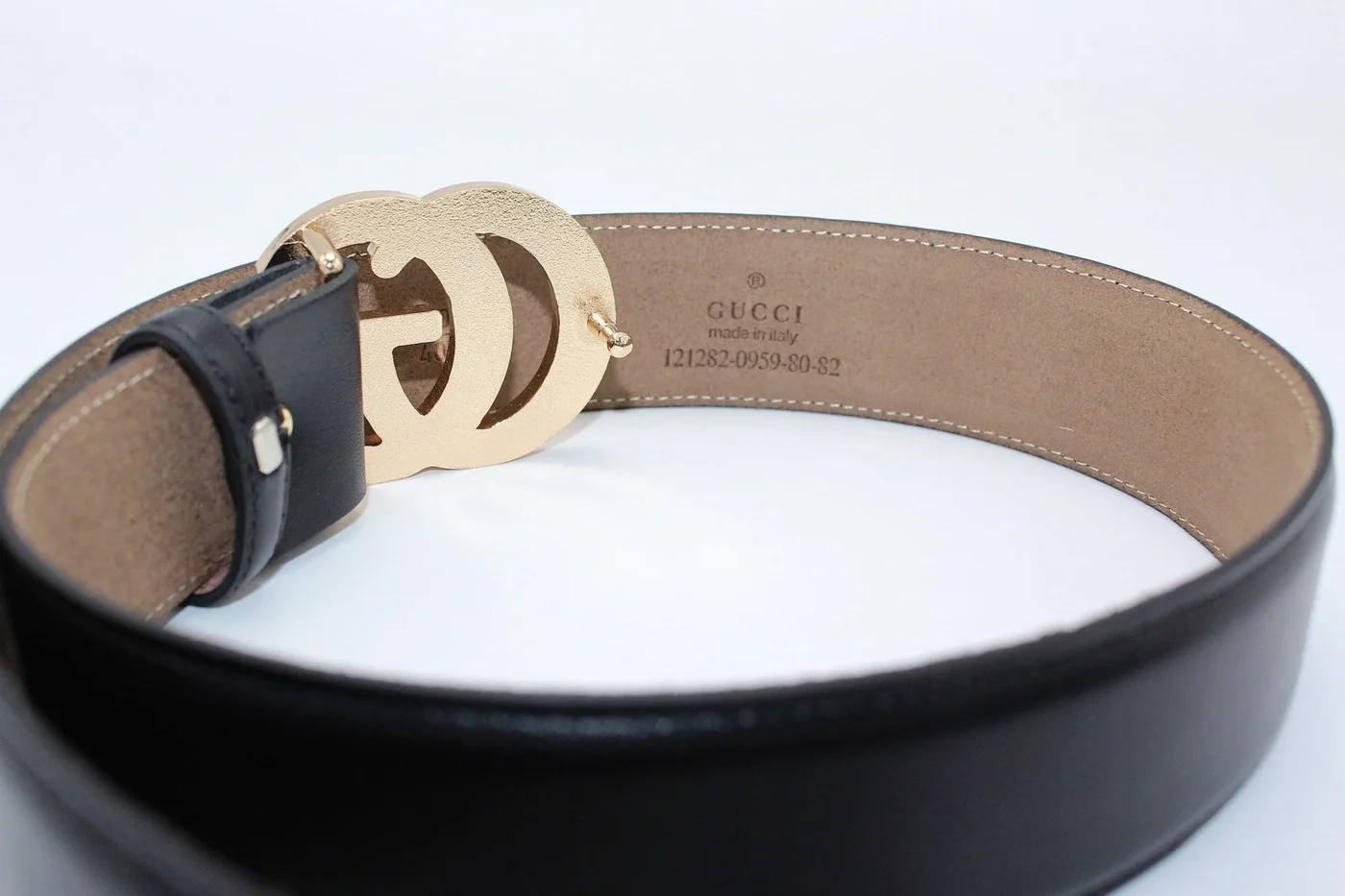 GG Diamond Buckle Leather Belt