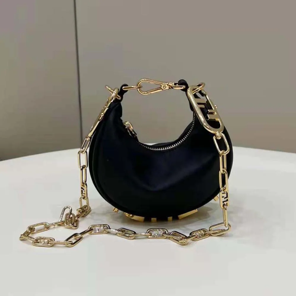Fendi Nano Fendigraphy Black Leather Charm for Women Fendi Nano Fendigraphy Black Leather Charm for Women