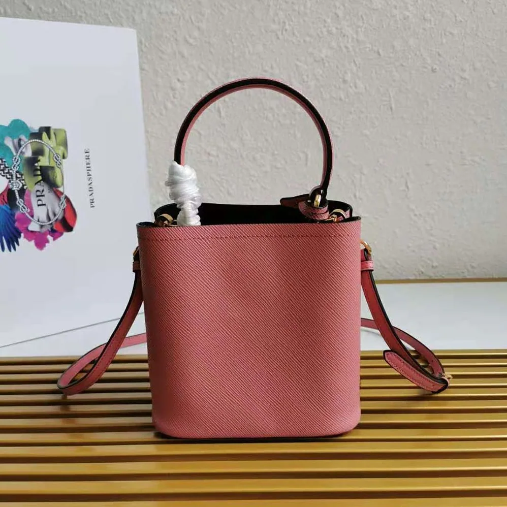 Prada Small Saffiano Leather Prada Panier Bag for Women in Pink Prada Small Saffiano Leather Prada Panier Bag for Women in Pink
