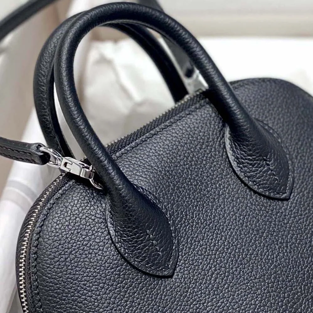 Hermes Bolide 1923 Bag in Epsom Calfskin for Unisex in Black/Silver Hermes Bolide 1923 Bag in Epsom Calfskin for Unisex in Black/Silver