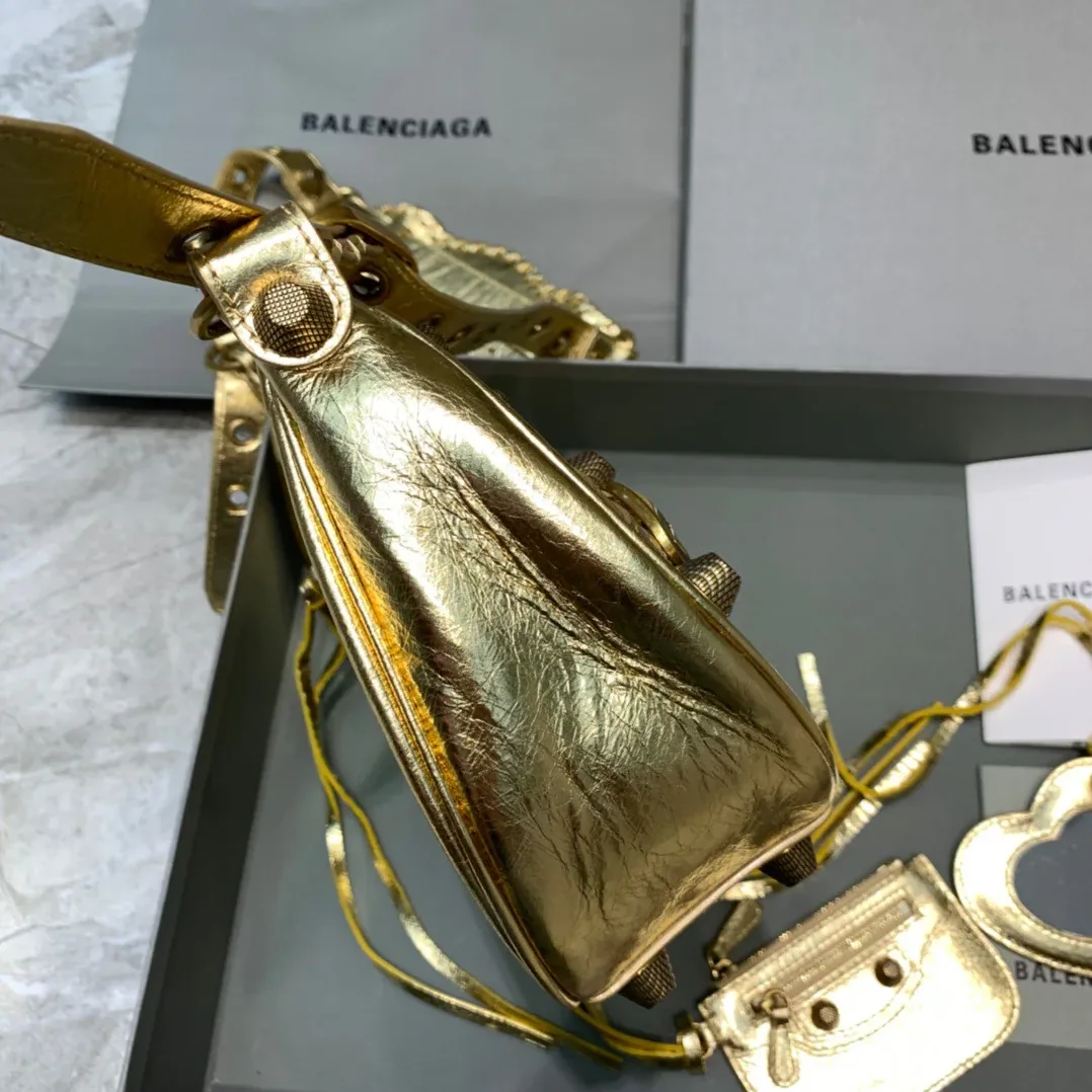 Balenciaga Le Cagole XS Shoulder Bag In Gold