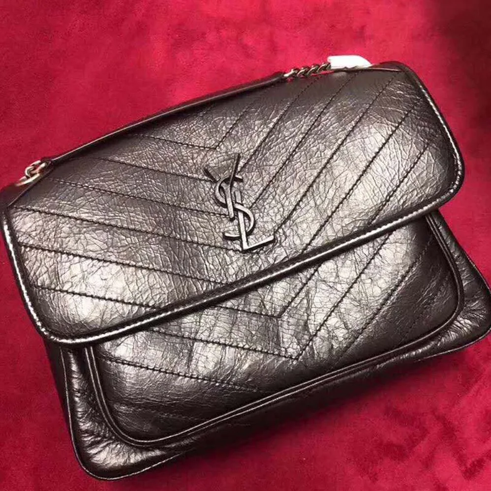 Saint Laurent YSL Niki Large in Vintage Leather for Women in Black