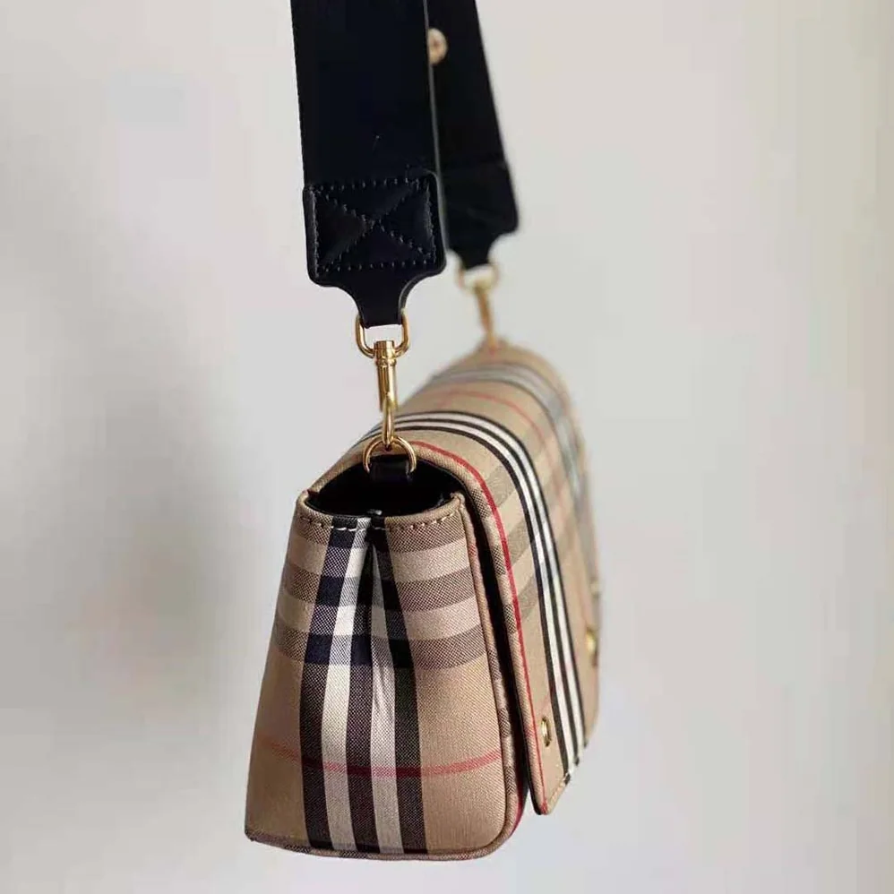 Burberry Small Vintage Check and Leather Crossbody Bag for Women in Brown Burberry Small Vintage Check and Leather Crossbody Bag for Women in Brown