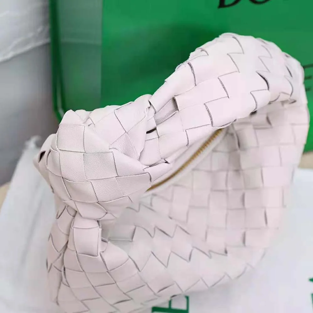 Bottega Veneta Mini Jodie in Lambskin Leather for Women in White Bottega Veneta Mini Jodie in Lambskin Leather for Women in White