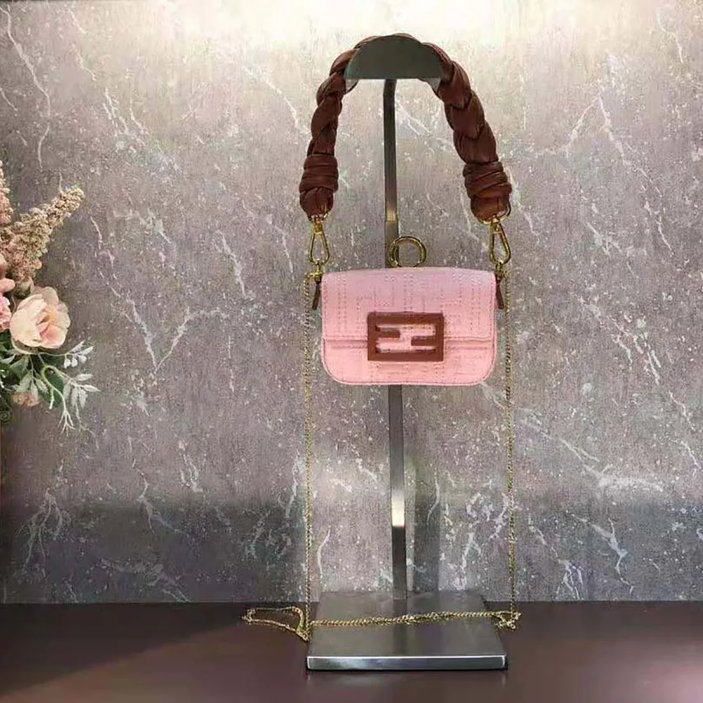 Fendi Nano Baguette Charm Lilac Nylon for Women Fendi Nano Baguette Charm Lilac Nylon for Women