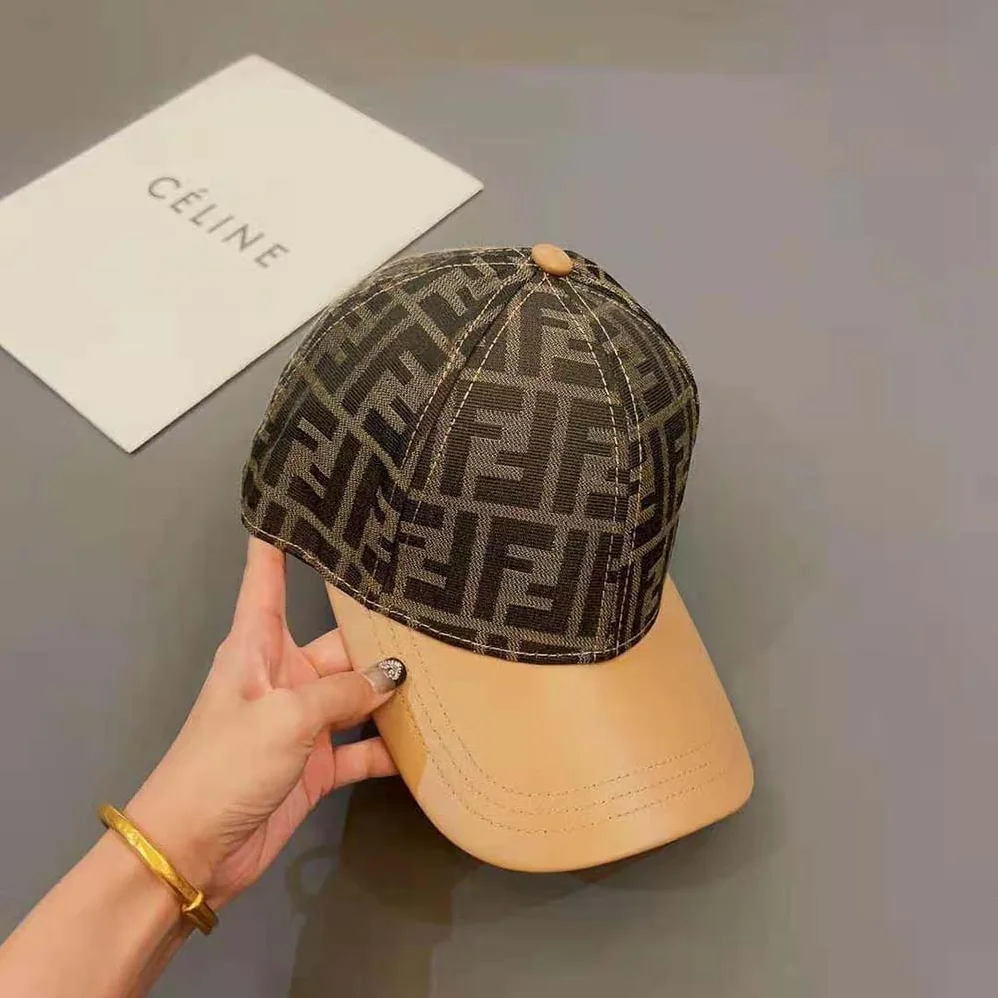 Fendi Hat Brown FF Jacquard Fabric Baseball Cap for Women Fendi Hat Brown FF Jacquard Fabric Baseball Cap for Women