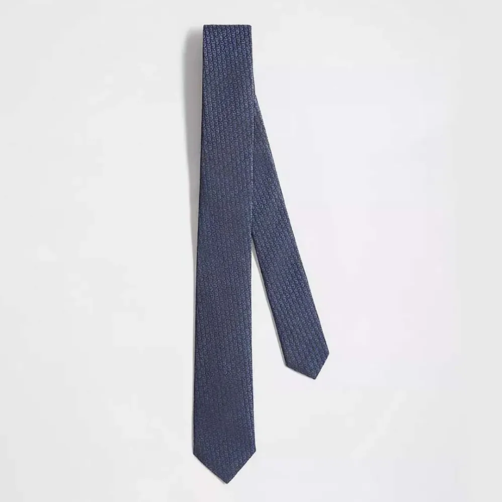 Dior Oblique Tie Blue and Black Silk for Men Dior Oblique Tie Blue and Black Silk for Men