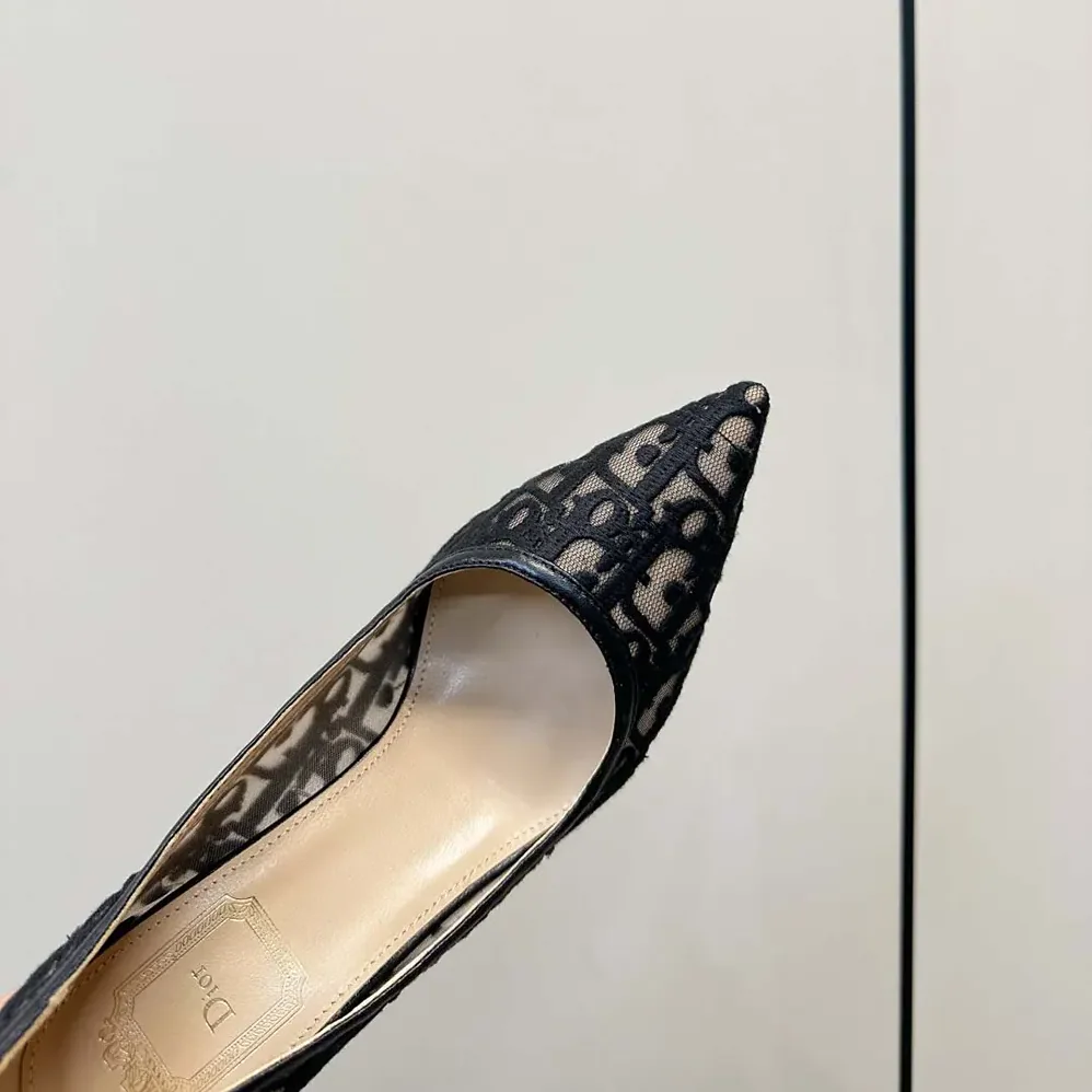 Dior Adiorable Pump Black Dior Oblique Embroidered Mesh for Women