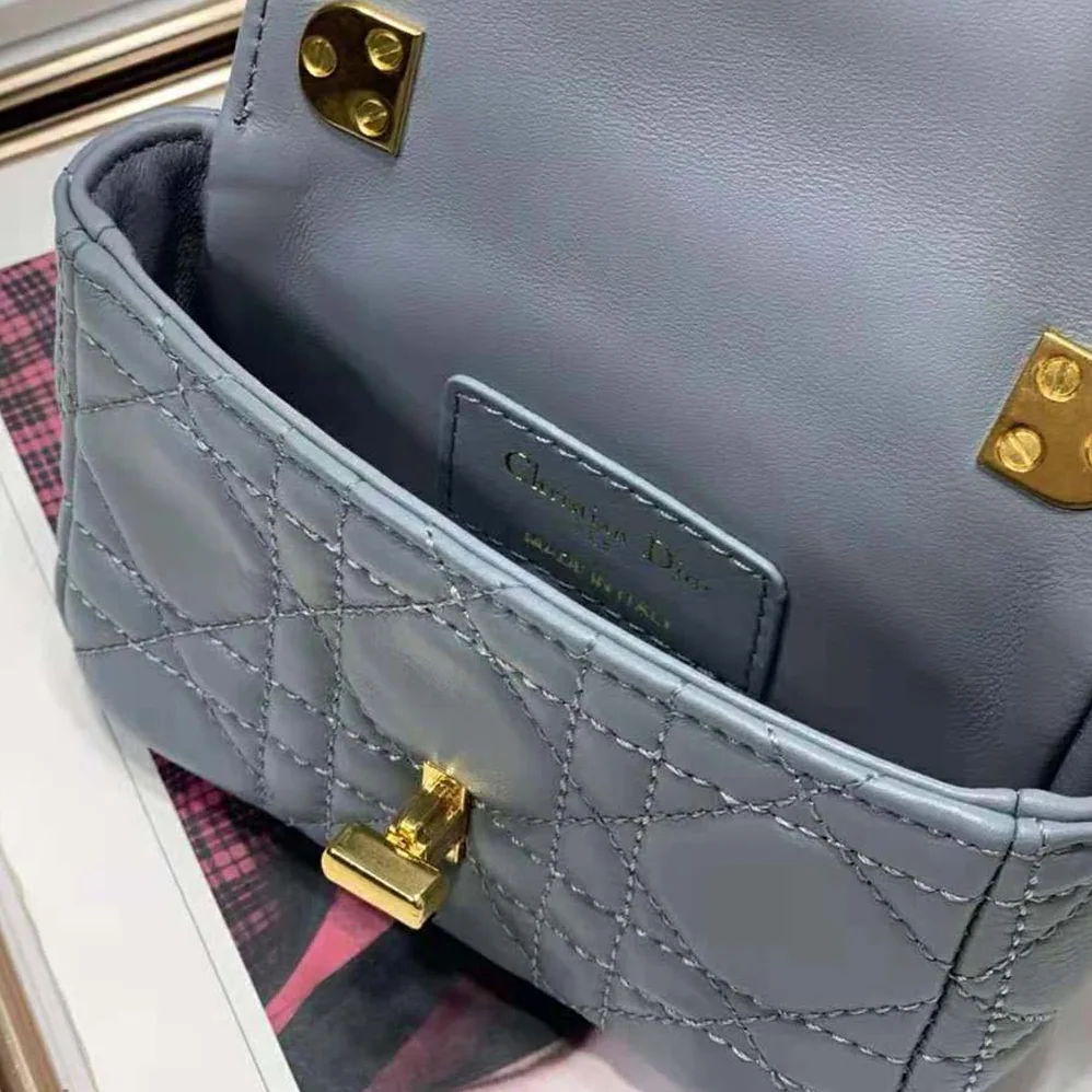 Dior Micro Dior Caro Bag Cloud Blue Supple Cannage Calfskin for Women