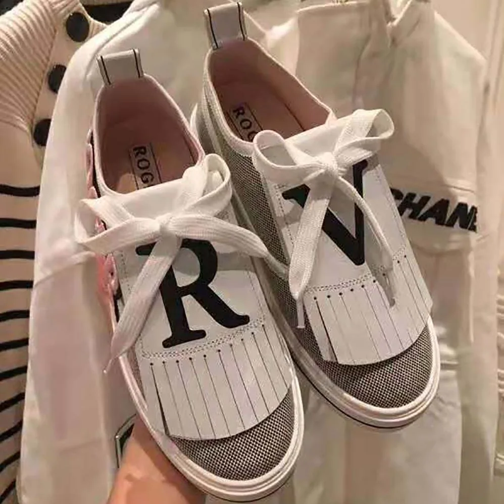 Roger Vivier Call Me Vivier Patch Sneakers for Women in Silver