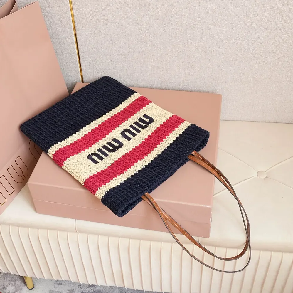 Miu Miu Raffia for Women in effect Woven Tote Bag