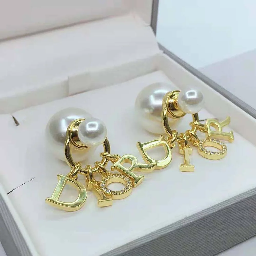Dior Tribales Earrings Gold for Women in Finish Metal White Crystals Dior Tribales Earrings Gold for Women in Finish Metal White Crystals