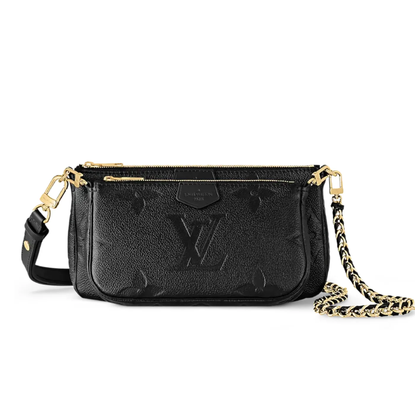 Louis Vuitton Multi Pochette Accessoire Shoulder Bag / Black Monogram Empreinte Gold Hardware