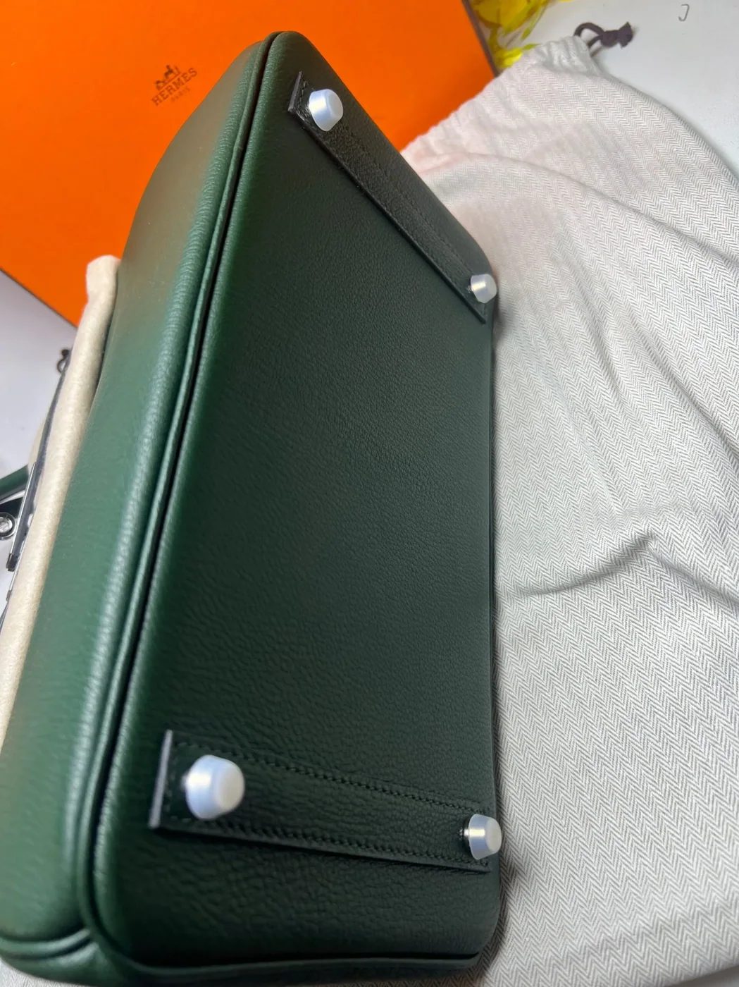 Hermes Birkin 30 Top Handle Bag in Togo Etoupe Silver Hardware