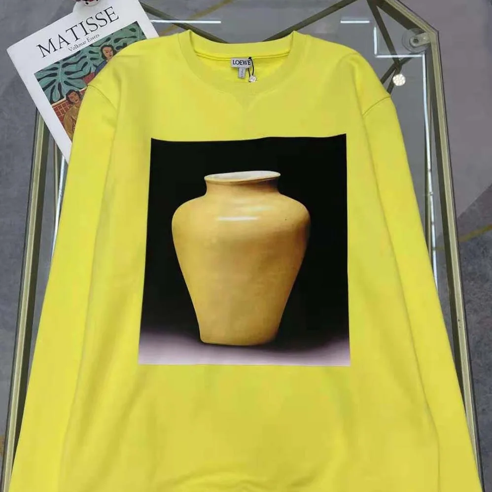 Loewe Ceramic Print Sweatshirt in Cotton for Women in Yellow