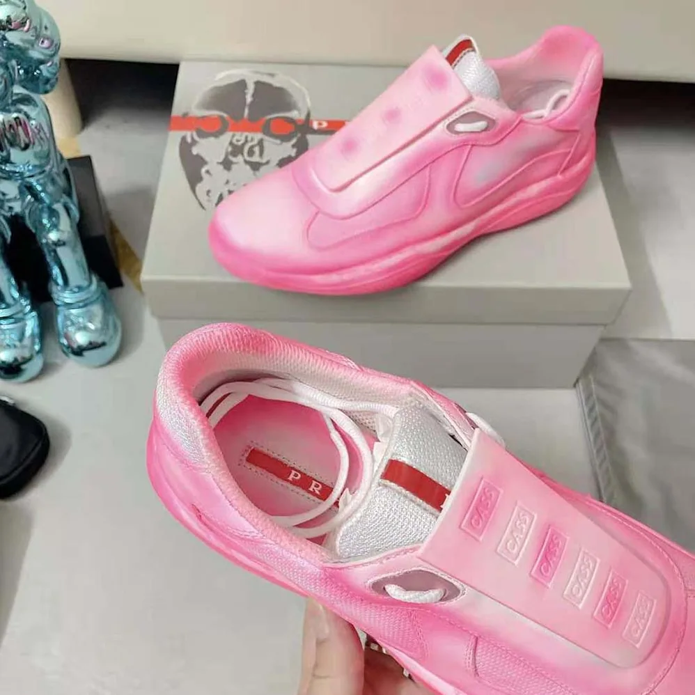 Prada Cass x Prada Americas Cup Rel3ase Sneakers for Unisex in Pink Prada Cass x Prada Americas Cup Rel3ase Sneakers for Unisex in Pink