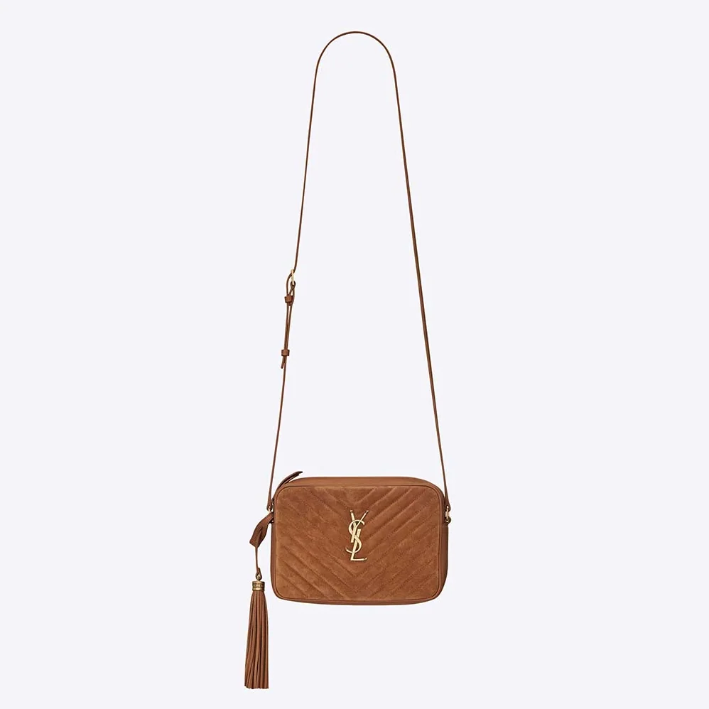 Saint Laurent YSL Lou Camera Bag in Quilted Suede and Smooth Leather for Women