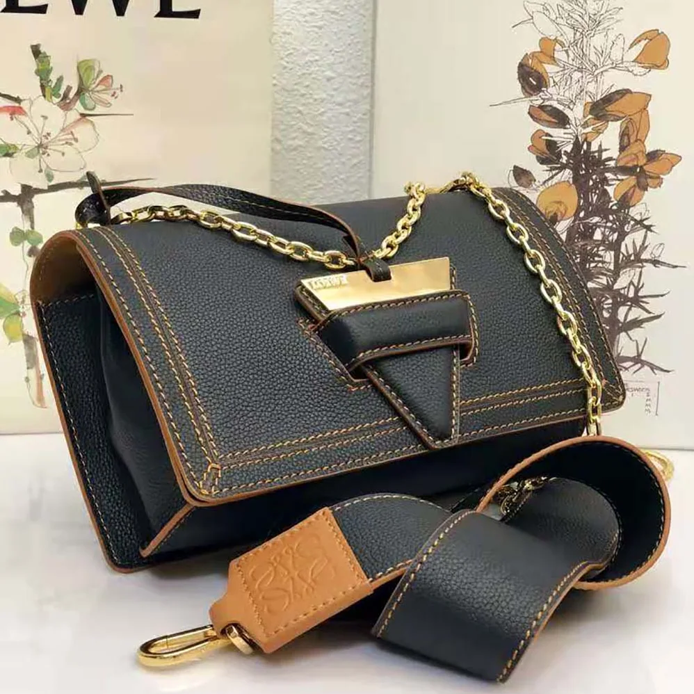 Loewe Mini Barcelona Bag in Soft Grained Calfskin for Women in Black Loewe Mini Barcelona Bag in Soft Grained Calfskin for Women in Black