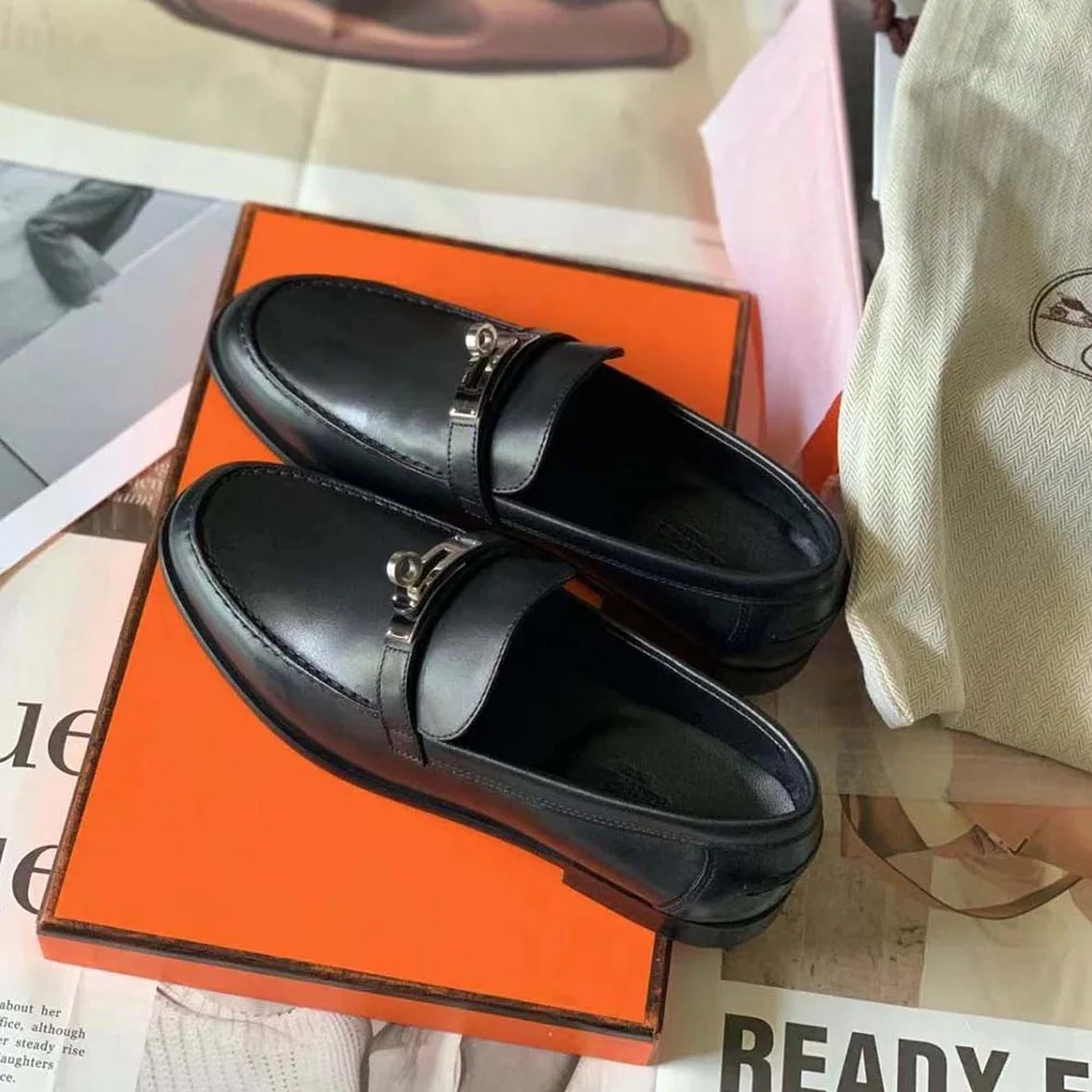 Hermes Gregoire Loafer in Calfskin for Men in Black
