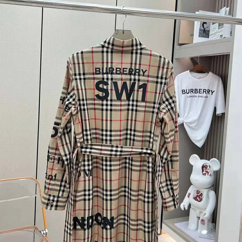 Burberry Vintage Check Cotton Tie-waist Shirt Dress for Women in Brown