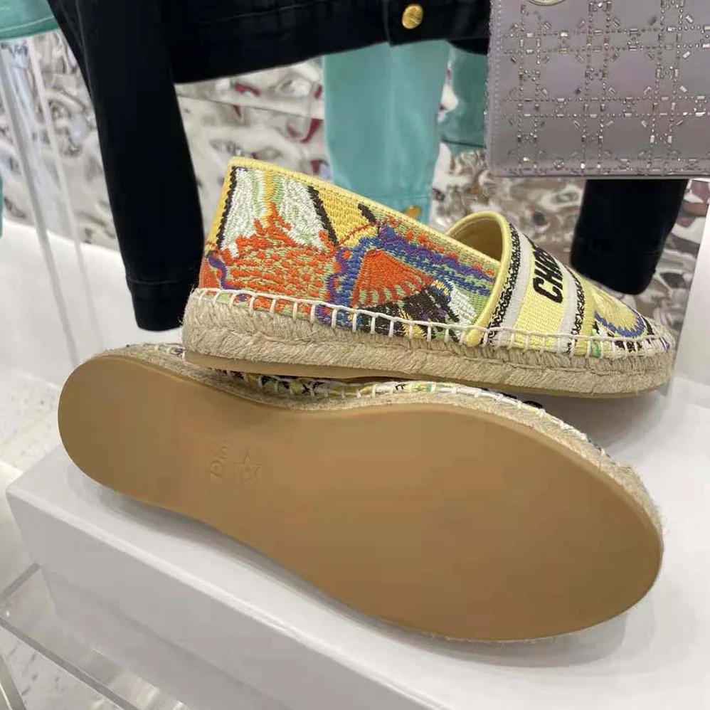 Dior Granville Espadrille Turquoise Dior In Lights Embroidered Cotton for Women Dior Granville Espadrille Turquoise Dior In Lights Embroidered Cotton for Women